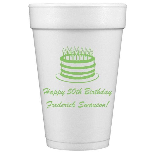 Sophisticated Birthday Cake Styrofoam Cups